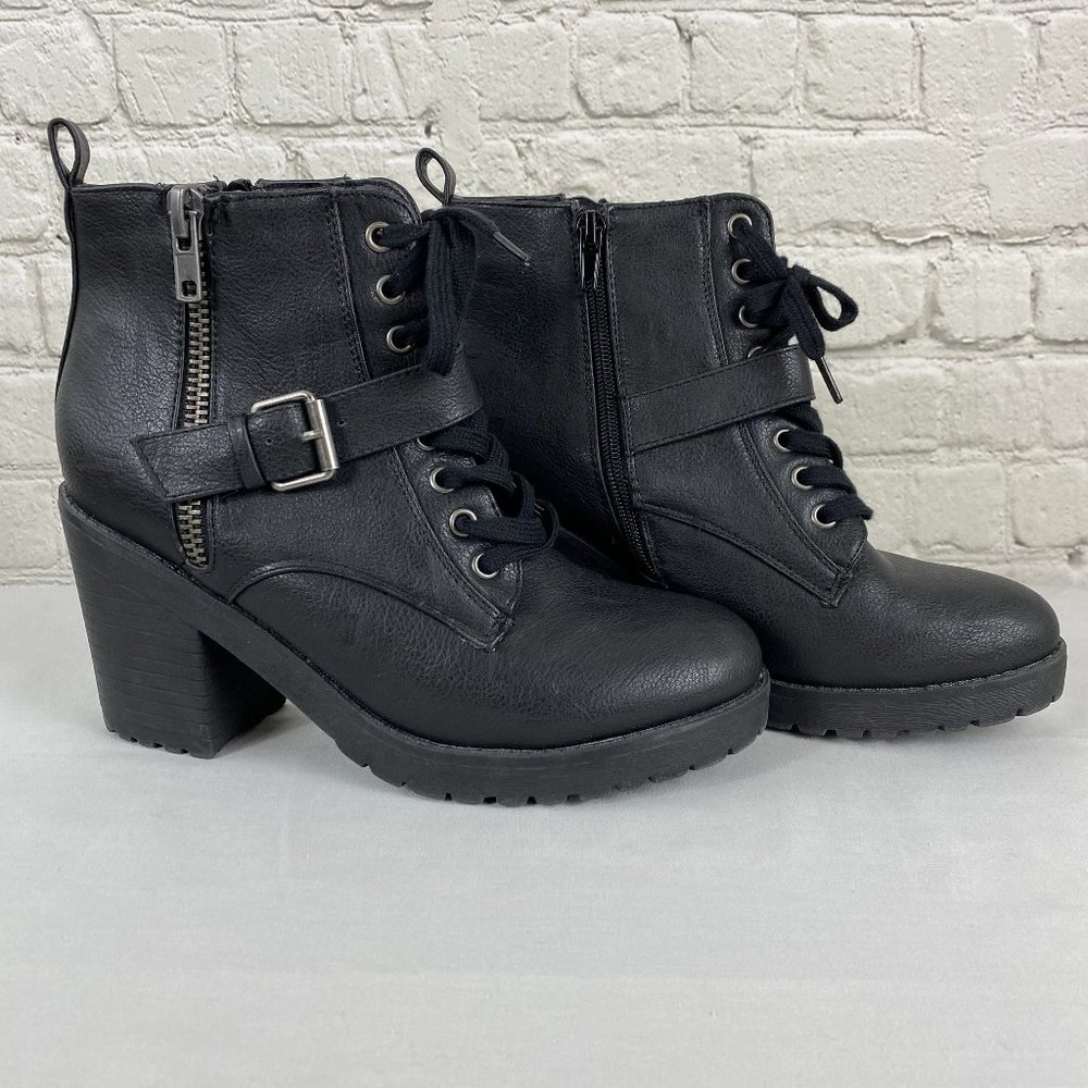 Black Rampage Haydee Platform Boots - Size 8.5M